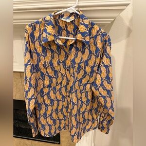 Boden Tiger Print Silk Blouse